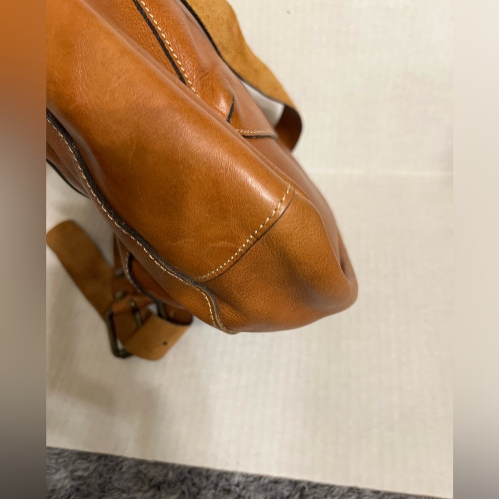 Patricia Nash Barcelona British Tan Vintage Inspired Saddle Bag Cross Body Bag - Picture 5 of 16